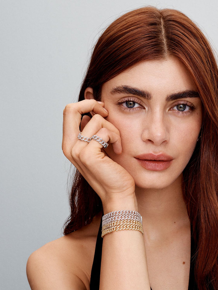 Kubinis moissanito apyrankė